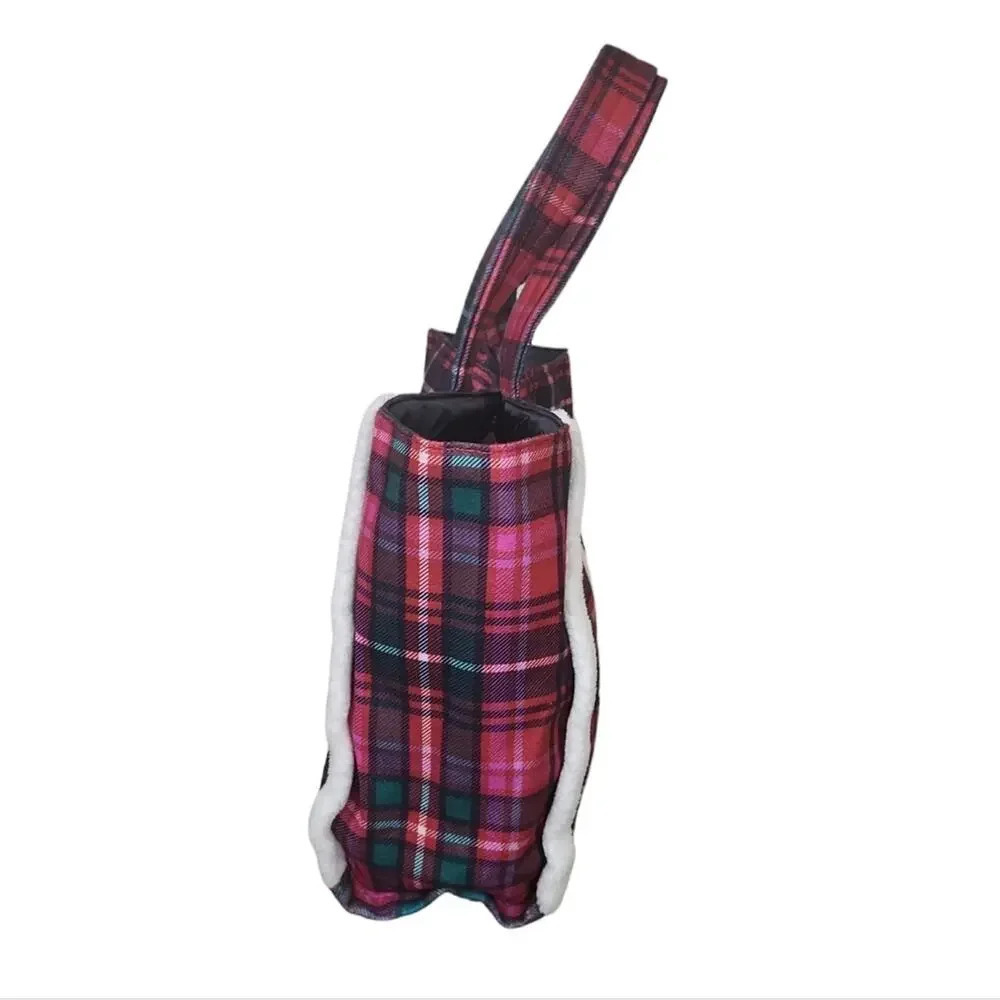 Victoria’s Secret VS Limited Edition 2022 Holiday Fleece Trim Plaid Tote… - Picture 4 of 6